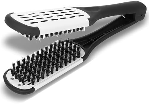 Hair Brush, Straightening Brush, Double Sided Hair Styling Comb, Salon Hairdressing Tool Clamp Comb Clamp with Stable and Breathable Design