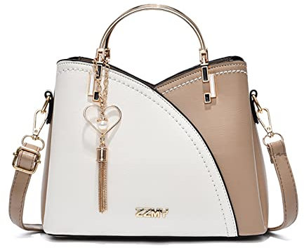 NICOLE & DORIS Frauen Umhängetasche Kleine Damen Handtasche Mode Schultertaschen PU Leder Henkeltasche Mehrfarbige Mädchen Crossbody Messenger Bag Kuriertaschen Handytasche Khaki