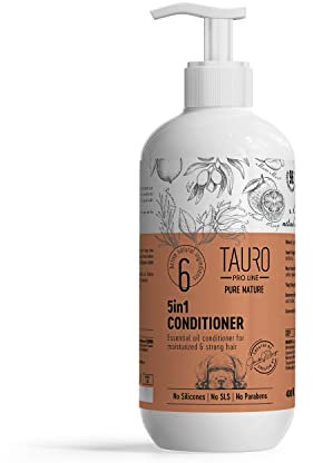 Tauro ProLine Pure Nature 5in1 Haarspülung für Hunde und Katzen Sulfat Parabene SLS frei Natürliche Zusammensetzung Pflegeprodukt mit ätherischen Ölen für sanftes Fell & Haut Tiefe Hydratation…