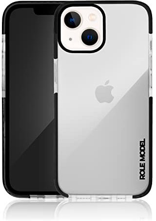 ROLE MODEL® Cybercase - Transparente Schutzhülle mit Kameraschutz und Displayschutz - Intensive Farbe und ungewöhnliches Design - kompatibel mit iPhone 14 Plus (Infinity Clear Edition)