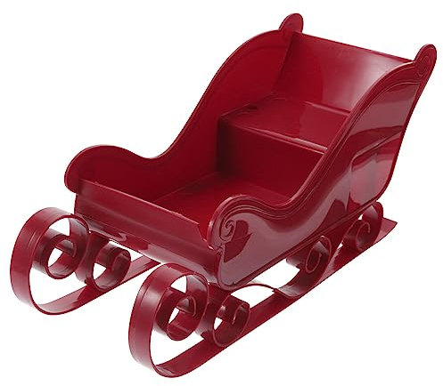 Amosfun Weihnachtsschlitten- Weihnachtsschmuck Schlitten Spielzeug Schlitten Weihnachtsmann-Schlitten Schmuck Kunststoff-Schlitten Weihnachtsschmuck Rot 1 Stück