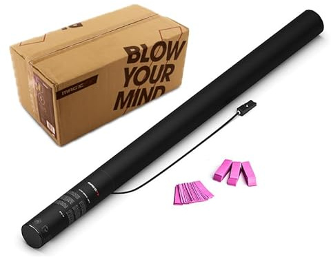 Konfetti-Kanone, elektrisch, silberfarben, 80 cm, Premiumqualität: 20 Kanonen
