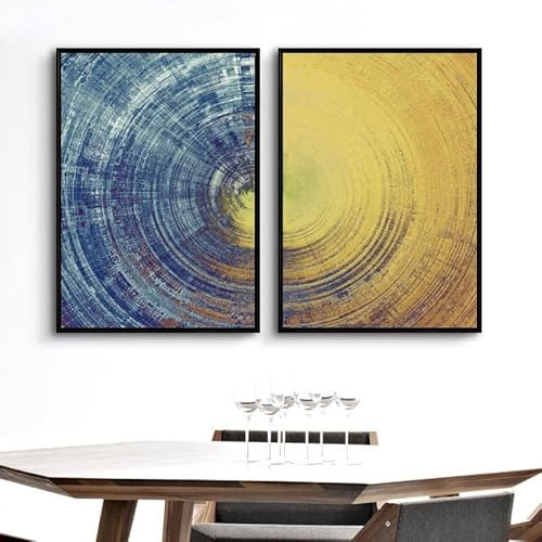 WoLWEs 2Er-Set Atmosphäre Hintergrund Wand Wohnzimmer Dekoration Malerei Kern Zweiteilige Kombination Moderne Goldfolie Eingang Mura-40 * 60Cm/16 * 24Inch (Ungerahmt)