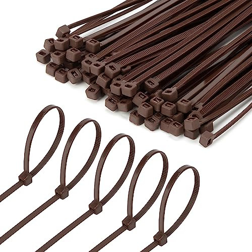Armpow 1000 PCS 2.5mmx150mm 6 inch Cable Zip Ties, 18lbs Tesile Strength, Premium Tie Wraps Self-Locking Nylon Zip Ties for Indoor and Outdoor Use(Brown)