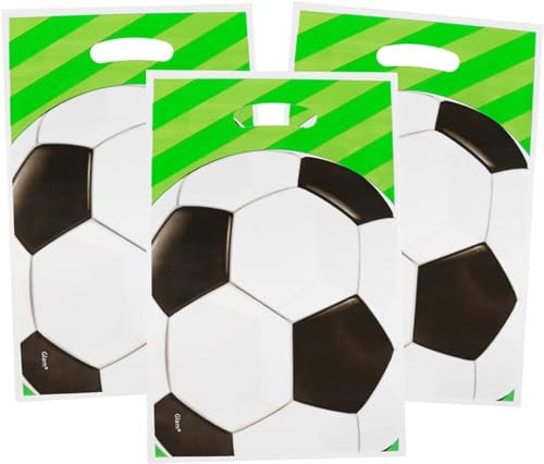 30 Stück Fußball Partei Geschenk Taschen, Fußball-Party-Goodie-Tüten aus Kunststoff, Mehrzweck Fußball Geschenktüten Partytüten, Fußball Party Taschen Goodie Bags für Geburtstag, Kinder Party