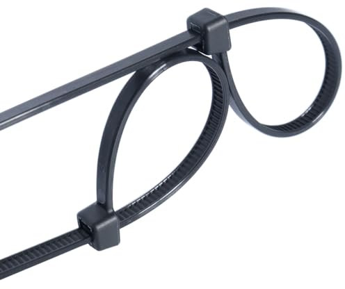 Zip Ties 12 inches Black (100 pack),PA66 UV Resistant Long Cable Ties for indoor and outdoor use, 60lb Tensile Strength
