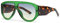 OSAGAMA Vintage Übergroße Sonnenbrille Ovale Pilot Brille Oversized Sunglasses für Damen Herren Schwarz (Grün)
