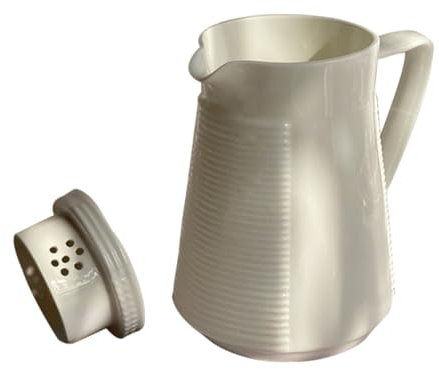 IMIKEYA Ceramic Cold Water Jug Beverage Carafe Juice Jug Dispenser Ceramic Water Jug with Lid Water Dispenser Coffee Pot Serving Tea Pitcher Jug Drinks White Beer s