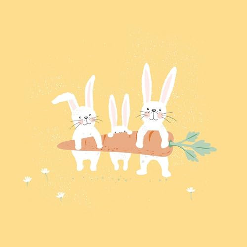 20 Servietten Ostern Hasen hinter Möhre als Tischdeko. Papierservietten mit Motiv. Auch für Decoupage und Serviettentechnik 33x33cm