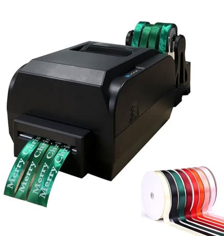 12–20 Mm Farbbanddrucker, 200 Dpi Satinband-Wärmeübertragungsmaschine, 150 Mm/s DIY-Stempeldruckmaschine, Unterstützt Mehr Als 50 Sprachen, 2–4 Reihen Für Satinband, Polyester, Nylon, Schneegarnband
