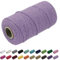 Uiopa Macrame Cord 1.5mm x 100m, Thick Rope Yarn Natural Cotton Cord, 2-Ply Macrame String for DIY Crafts, Plant Hangers, Wall Hangings, Decorations (Purple)