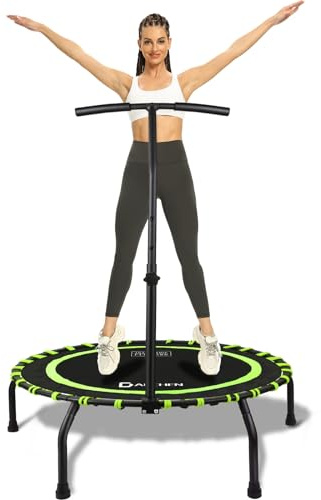 DARCHEN Mini Rebounder Trampolin für Erwachsene, Indoor Small Fitness Trampolin mit Bungee für sichereres leises Springen [100CM]