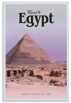 Jdheeh Vintage-Poster mit Ägypten-Motiv, Leinwand, Kunstposter, Wanddekoration, Poster, 20 x 30 cm