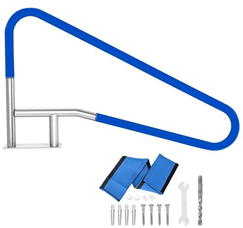 Échelle de Piscine Hors Sol avec Mains courantes, marches vers Le Pont, Rampe de Piscine réglable, échelle de sécurité, Accessoires de Bar de Piscine
