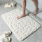 Soft Memory Foam Bathroom Mat, Nonslip Pebble Carpet for Absorbent Floor (Milk White)