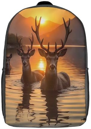 QWWZVQHJ Kinderrucksack Hirsch Kinderrucksack Freizeitrucksack Herren- und Damenrucksack 43x32x14CM Rucksäcke for die Schule(Style-5)