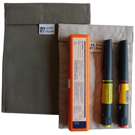 Kold Kase - Nevera para Insulina Portátil Familiar | Gris | Estuche Isotérmico sin Electricidad | Mantiene Medicamentos Frescos en Viajes | Ideal para Uso Familiar | Reutilizable y Versátil