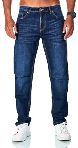 JEEL Herren Sweat-Jeans - Regular-Fit Straight-Cut - Stretch Washed Denim-Look - Jeans-Hose