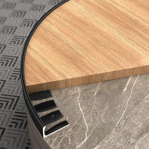 Raouoae Abschlussprofil Aus Aluminium 135cm 2 Stück Biegbar L-Form Fliesenkanten Schutz Abschlussleiste Flexibel Fliesenschiene Für Laminat(Black,H:15MM)