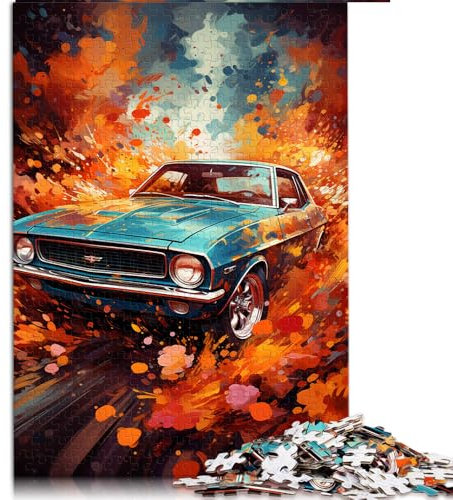 2000 Teile als Geschenk für Erwachsene, Papierpuzzle „Bunte Autos mit klassischen Sportwagen“, für Erwachsene und Kinder ab 12 Jahren, tolles Geschenk für Erwachsene. Größe: 70 x 100 cm.