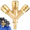 Fleymu Distributore Aria Compressa a 3 Vie, Distributore d'aria da 1/4 Pollici In Ottone Antiruggine, NW7.2 Distributore ad Innesto per Aria Compressa Attacco Rapido Tubo con filettatura esterna