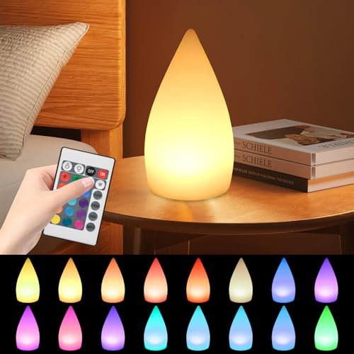 Homirty Dimmbare kabellose Tischleuchte -16 Farben & 4 Helligkeitsstufen,USB aufladbare Tischlampe, Dimmbare USB-Tischlampe,Stilles Licht,Nachttischlampen ohne Kabel, Nachttischlampe mit Ladefunktion