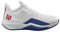 WILSON Men's Rush Pro Lite Sneaker, White/Deja Vu Blue/Wilson Red, 41 1/3 EU