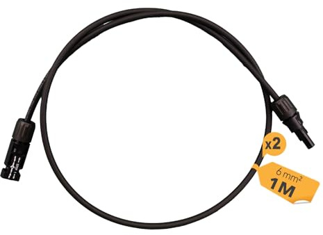 HISkon 6mm² Profi-Verbindungskabel MC4 auf MC4 Stecker 1m