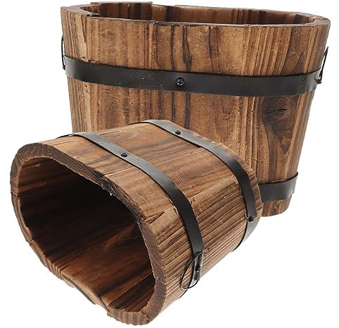 GAROZATION 2stücke Holz Pflanztopf Für Garten Und Balkon Blumentopf Aus Holz Für Sukkulenten Und Kakteen Fensterkasten Für Blumen Und Kleine Pflanzen