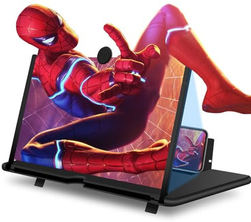 JUYUANDE 18 bildschirmlupe für Smartphones, 3D HD Handy vergrößerungs Bildschirm,bildschirmvergrößerung Smartphone,for Movies, Videos, Gaming (18 Zoll)