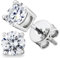 Moissanite Diamond Earrings 5mm 1ct 18K White Gold plate 925 Sterling Silver - Stunning Sparkle. Colour D -VVS1- Hypoallergenic- Screw Back Fastening