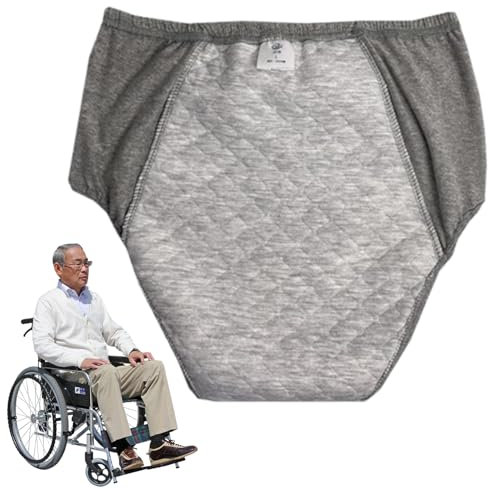 Inkontinenzunterwäsche für Männer Frauen, wasserdichte absorbierende Windeln für Erwachsene, atmungsaktive Baumwoll -Bettwäsche, waschbarer wiederverwendbarer bettlägeriger Patient -Kleidung, L, Inko