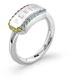 Philipp Plein Damen Ring Edelstahl Silber Plein Tag PJQEA01R, Ringgröße:58 (18.4 mm Ø)