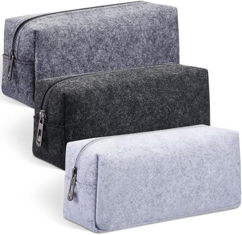 Xuniea 3 Filz Kosmetiktaschen Stifte Mäppchen Rohlinge zum Beplotten Kulturbeutel Set Elegante Federmäppchen Kleine Filztasche mit Reißverschluss Personalisierbares Geschenk für Kollegen Freunde