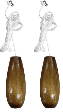 Benaewa 2 Pcs Light Pull Cord, Wood Pull Cord Handle with 150cm Extension, String Handle Connector for Bathroom, Fan Switch