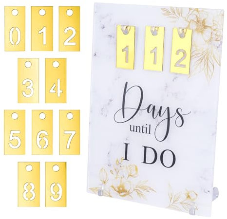 URROMA Schild Days Until I Do für Hochzeit – 13 x 18 cm, Countdown-Kalender, Verlobungsgeschenk für Paare