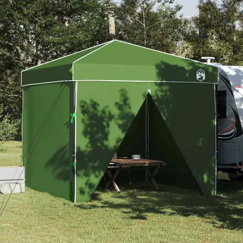 Qnhdfrt Pavillonzelt Grün 250 x 250 cm Oxford Stoff Aufklappbar mit Modernem Design Robuste Konstruktion für Garten Partyzelt und Outdoor Events