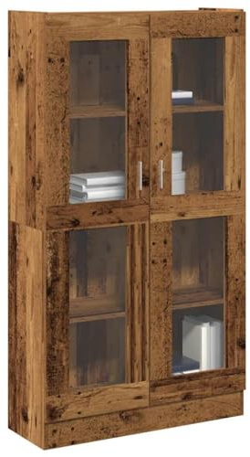 Mandloder Modernes Highboard in Altholz-Optik, 82,5x30,5x150 cm, aus robustem Holzwerkstoff, vielseitiger Stauraum für Bücher & Dekoration, langlebig & pflegeleicht
