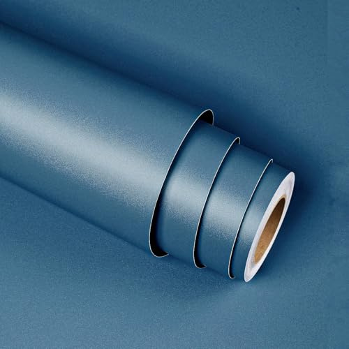 Stickyart Selbstklebende Tapete Blau 30cmX400cm Möbelfolie Selbstklebende Blau Wasserdichte Klebefolie Folie für Möbel Küche Bad Arbeitsplattefolie Schrankfolie Deko-Folie für Küche Schrank Tisch