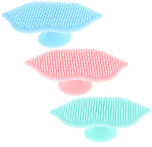 BETOOKY 3 Stück Teiliges Silikon Gesichtsbürsten Sanfte Peelingbürste für Tiefenreinigung Weiche Porenreiniger Pads Geeignet für Hauttypen Inklusive Blau Grün Sanfte Gesichtsreinigung