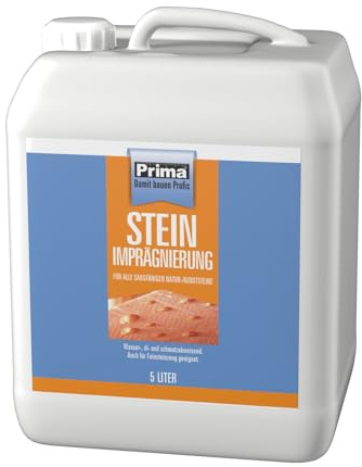 Prima Stein-Imprägnierung – Schutz für Naturstein & Beton im Außenbereich – Wasser- & Schmutzabweisend – Für Terrasse, Pflaster & Gartenplatten (5L)