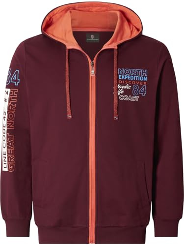 Jan Vanderstorm Herren Sweatjacke Roderich | Stylische Hoodie-Jacke mit Kapuze, 100% Baumwolle, große Größen L–7XL, bequemer Comfort-Fit für Männer, Reißverschluss