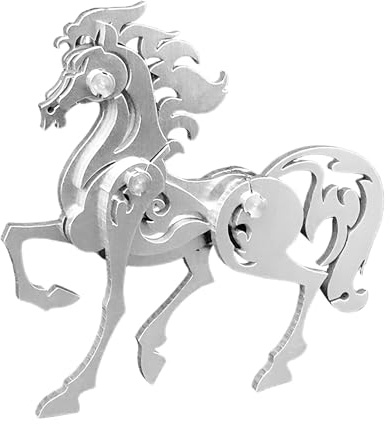 Horse Puzzle Kids, Interactive Educational Desk Decor Sets, DIY Stainless Steel Animal Sculpture Metal Puzzle Kit for Adults Home Living Room Bookshelf Holiday Spring Festival Party Favors