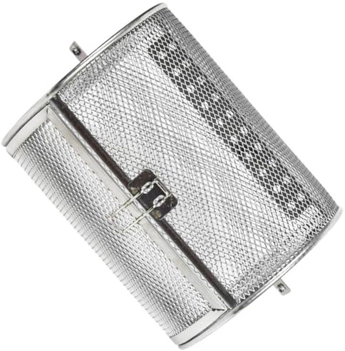 Angoily Edelstahl Grillkäfig mit Tür 14X23cm für Backofen Drehspieß Korb zum Grillen von Kaffee Bohnen und Erdnüssen