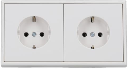 Jung Serie LS Komplett-Set Alpinweiß: 2X LS1520WW SCHUKO Steckdose + LS982WW Rahmen 2fach