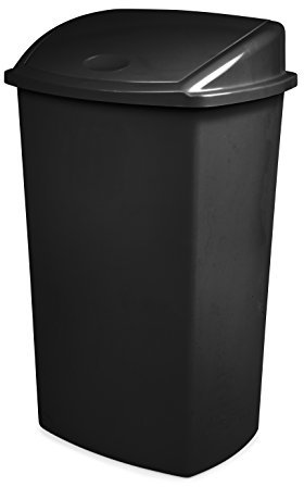 CEP Poubelle à Couvercle Basculant 73L - Grande capacité, Design Moderne et Pratique pour Cuisine, Bureau ou Collectivités en Plastique, Noir