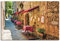 ARTLAND Wanddeko Leinwand Bilder Wandbild 60x40 cm Toskana Italien Stadt Altstadt Restaurant Urlaub Sommer Mediterran T3RI