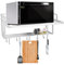 GOTOTOP - Soporte para horno de microondas de pared de aluminio con 2 pisos, organizador de almacenamiento con 10 ganchos para cocina, 55 x 38,5 x 25 cm, plata, Moderno