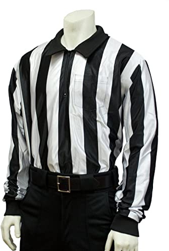 Smitty | FBS-123 | 2 Stripe Hybrid Cold Weather Water Resistant Referee Long Sleeve Shirt Football Lacrosse | Official's Choice! (4XL)