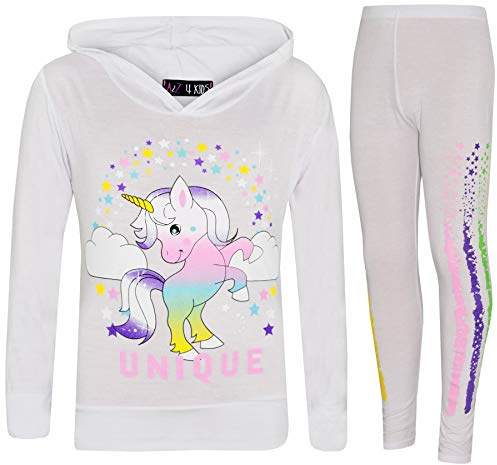 A2Z 4 Kids Girls Tracksuit Rainbow Unicron Dabbing Unicorn Floss Unique Hooded Top Legging Comfortable Lounge Wear Xmas Outfits Set Age 7-13 Years